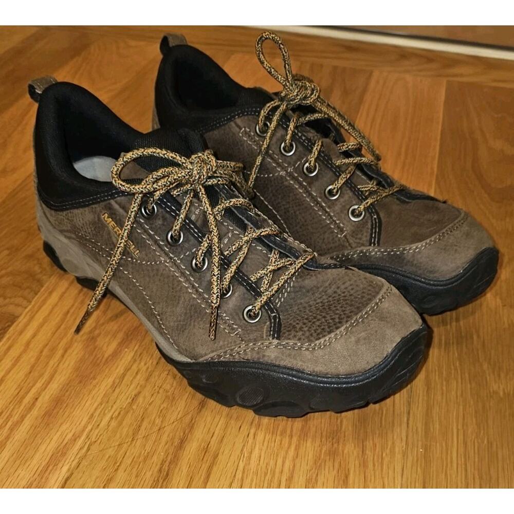 Merrell Sight Brown Leather Trail Hiking Shoes Sneakers J75137 Mens Size 9
